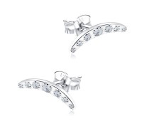 Beautiful CZ Silver Stud Earrings STS-1077